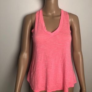 Pink & White striped sleeveless shirt
